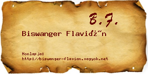 Biswanger Flavián névjegykártya